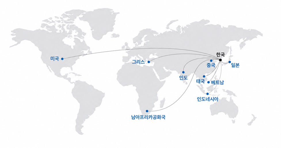 SJ Chem 글로벌 판매 네트워크