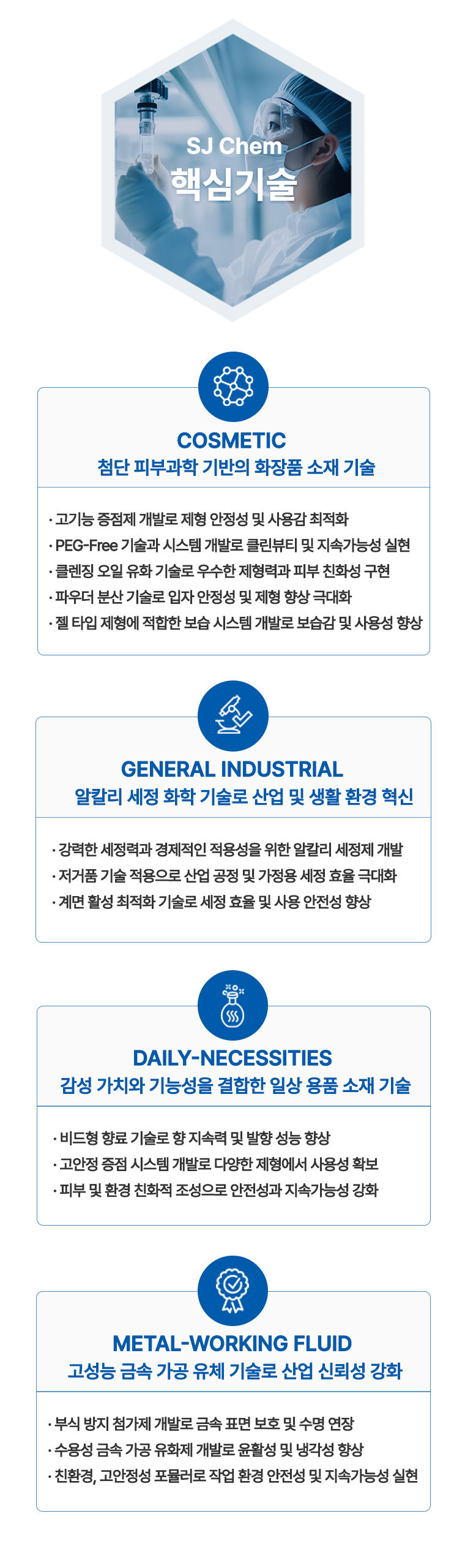 SJ Chem 주요 기술
